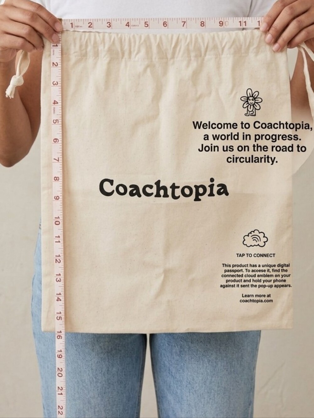 Coach Cream Drawstring Bag